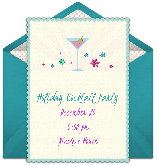 free holiday cocktail online invitation